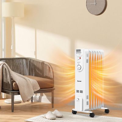 Costway 1500W Electric Indoor Oil Heater W/3 Heat Settings & Safe Protection for Home Image 2