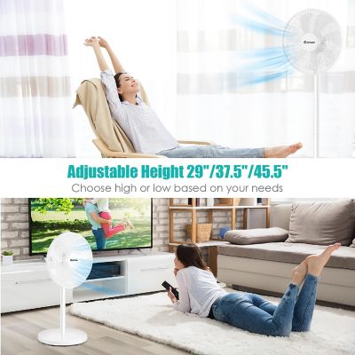 Costway 16'' Oscillating Pedestal Fan 3-Speed Adjustable Height w/ Remote Control Image 2