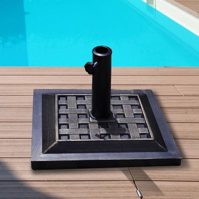 Costway 17.5'' Umbrella Base Stand Market Patio Standing Outdoor Living Heavy Duty (Square) Image 3
