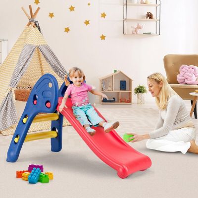 Costway 2 Step Children Folding Slide Plastic Fun Toy Up-down Suitable for Kids Image 1