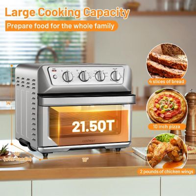 Costway 21.5QT Air Fryer Toaster Oven 1800W Countertop Convection Oven w/ Recipe Image 3