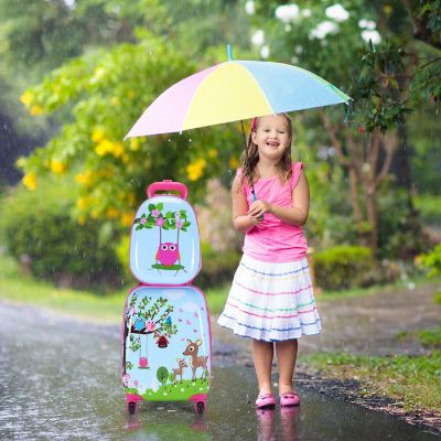 Costway 2Pcs 12'' 16'' Kids Luggage Set Suitcase Backpack School Travel Trolley ABS Image 1