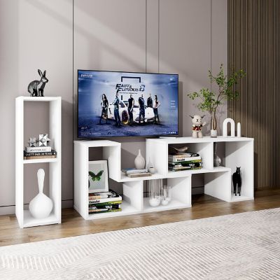 Costway 3 Pcs TV Stand for TV's up To 65" Console Entertainment Center Bookcase Shelves Image 1