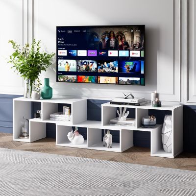 Costway 3 Pcs TV Stand for TV's up To 65" Console Entertainment Center Bookcase Shelves Image 3