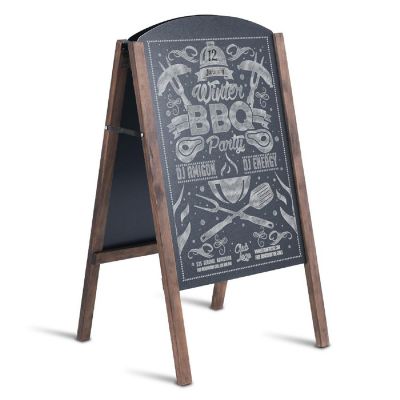 Costway 31.5'' Wood A-Frame Chalkboard Menu Sign Board Sidewalk Wedding Signage Image 1