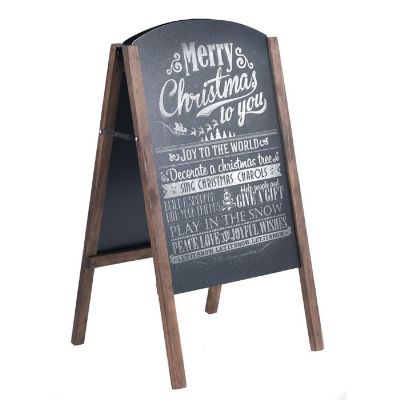 Costway 31.5'' Wood A-Frame Chalkboard Menu Sign Board Sidewalk Wedding Signage Image 2