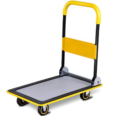 Costway 330lbs Folding Platform Cart Dolly Push Hand Truck Moving Warehouse Foldable Image 1