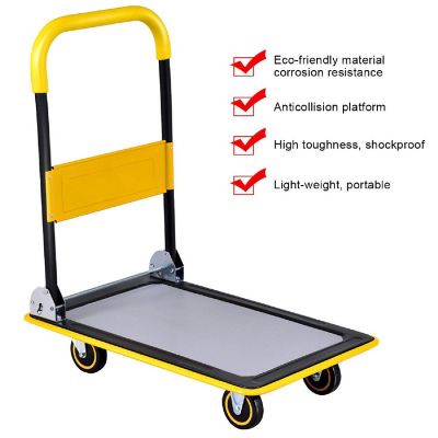 Costway 330lbs Folding Platform Cart Dolly Push Hand Truck Moving Warehouse Foldable Image 2