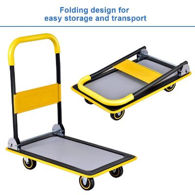 Costway 330lbs Folding Platform Cart Dolly Push Hand Truck Moving Warehouse Foldable Image 3