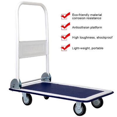 Costway 330lbs Platform Cart Dolly Foldable Push Hand Iron Image 2