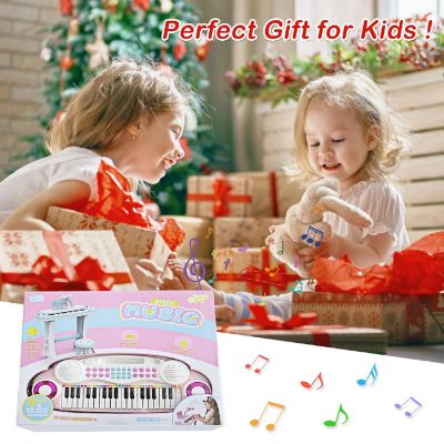 Costway 37-Key Kids Piano Keyboard Playset Electronic Organ Light Pink Image 3