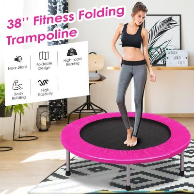 Costway 38'' Rebounder Trampoline Adults and Kids Exercise Workout w/Padding & Springs Image 1