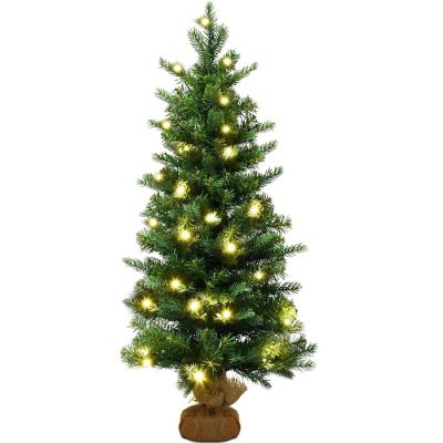 Costway 3Ft Pre-Lit Spruce Tabletop Christmas Tree Lights Timer Image 1