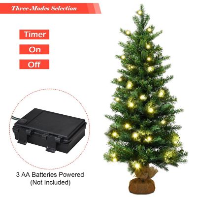 Costway 3Ft Pre-Lit Spruce Tabletop Christmas Tree Lights Timer Image 3