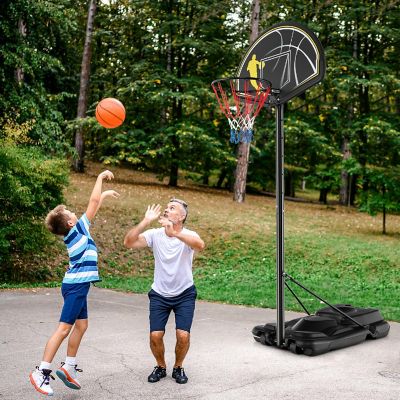 Costway 4.25-10FT Portable Adjustable Basketball Goal Hoop System with 2 Nets Fillable Base Image 2