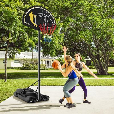 Costway 4.25-10FT Portable Adjustable Basketball Goal Hoop System with 2 Nets Fillable Base Image 3