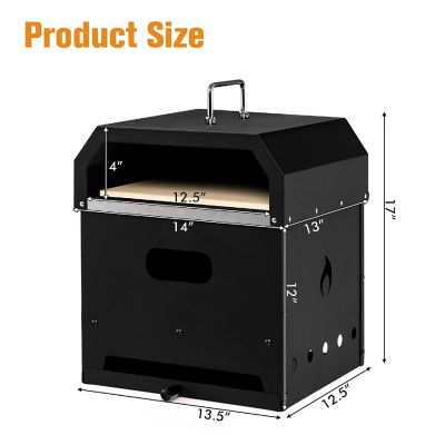 Costway 4-in-1 Multipurpose Outdoor Pizza Oven Wood Fired 2-Layer Detachable Oven Image 3