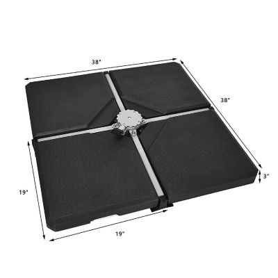 Costway 4 PC Cantilever Offset Umbrella Base Stable Weight Stand Water/Sand Filled 238lb Image 1