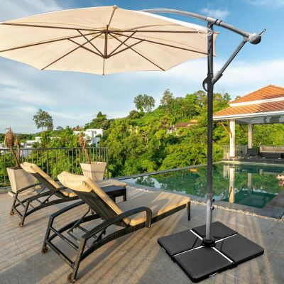 Costway 4 PC Cantilever Offset Umbrella Base Stable Weight Stand Water/Sand Filled 238lb Image 2