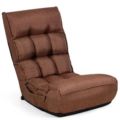Costway 4-Position Adjustable Floor Chair Folding Lazy Sofa Cushioned Couch Lounger New Image 1