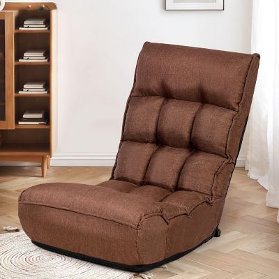 Costway 4-Position Adjustable Floor Chair Folding Lazy Sofa Cushioned Couch Lounger New Image 2