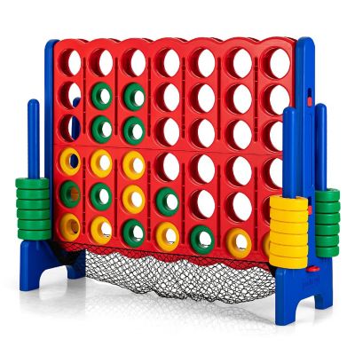 Costway 4-to-Score Giant Game Set 4-in-a-Row Connect Game W/Net Storage for Kids & Adult Image 1