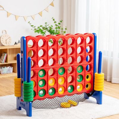 Costway 4-to-Score Giant Game Set 4-in-a-Row Connect Game W/Net Storage for Kids & Adult Image 2