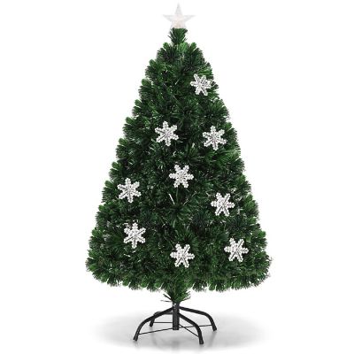 Costway 4'Pre-Lit Fiber Optic Christmas Tree Multicolor Lights Image 1