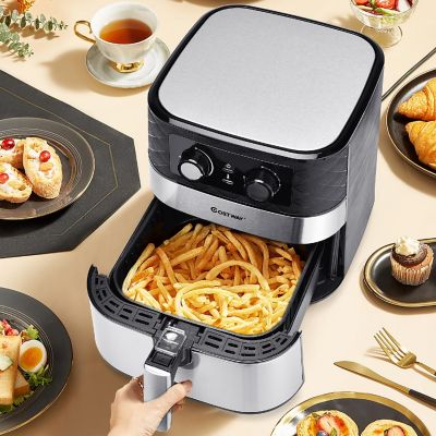 Costway 5.3 QT Electric Hot Air Fryer 1700W Stainless steel Non-Stick Fry Basket Image 2