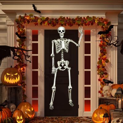 Costway 5.4ft Halloween Skeleton Life Size Realistic Full Body Hanging w/ Movable Joints Image 2