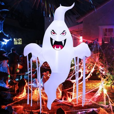 Costway 5 FT Tall Halloween Inflatable Hanging Ghost Blow-up Yard Decoration w/LED Light Image 1