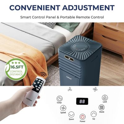 Costway 5000 BTU (8000 BTU ASHRAE) Portable Air Conditioner w/ Remote Control 3-in-1 Air Cooler w/ Drying Image 3