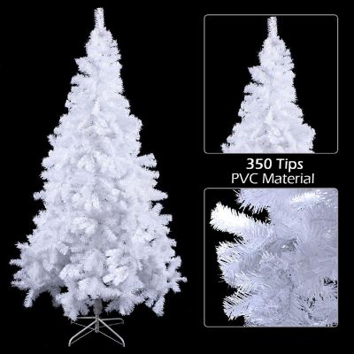 Costway 5Ft Christmas Tree Artificial PVC W/Stand Indoor Outdoor Decoration White Image 3