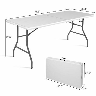 Costway 6' Folding Table Portable Plastic Indoor Outdoor Picnic Party Dining Camp Tables Image 1