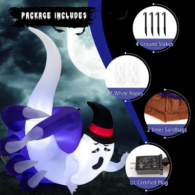 Costway 6 FT Halloween Inflatable Hand Hold the Ghost with Built-in LED & Air Blower Image 3