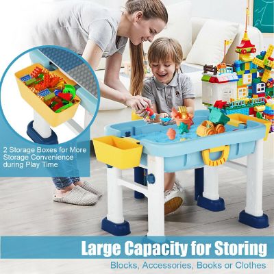 Costway 6 in 1 Kids Activity Table Set w/ Chair Toddler Luggage Building Block Table Image 2