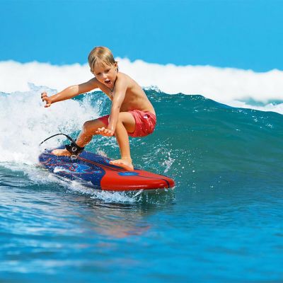 Costway 6' Surfboard Foamie Body Surfing Board W/3  Fins & Leash for Kids Adults Red Image 3
