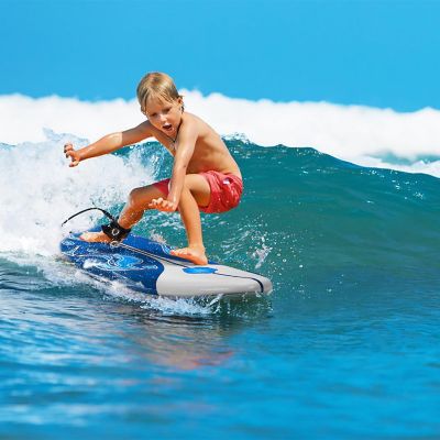 Costway 6' Surfboard Foamie Body Surfing Board W/3  Fins & Leash for Kids Adults White Image 1