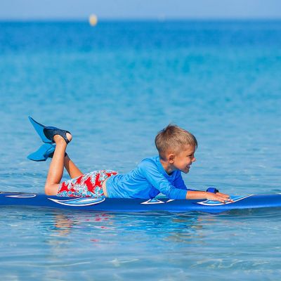 Costway 6' Surfboard Foamie Body Surfing Board W/3  Fins & Leash for Kids Adults White Image 2