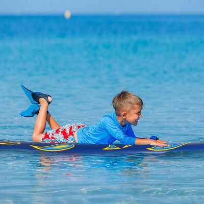 Costway 6' Surfboard Foamie Body Surfing Board W/3  Fins & Leash for Kids Adults Yellow Image 2