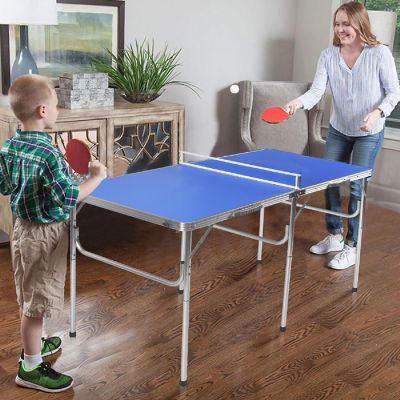 Costway 60'' Portable Table Tennis Ping Pong Folding Table w/Accessories Indoor Game Image 2