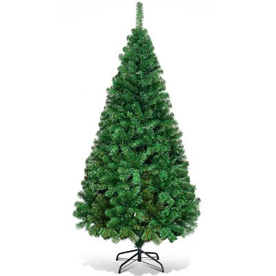 Costway 6Ft Artificial PVC Christmas Tree W/Stand Holiday Season Indoor Outdoor Green New Image 1