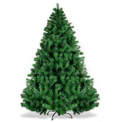 Costway 6FT PVC Christmas Tree 1000 Tips Hinged Solid Metal Legs Image 1