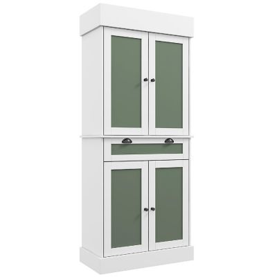 Costway 72'' Kitchen Buffet Hutch Pantry Cabinet Cupboard with 4 Doors & Adjustable Shelves Image 1