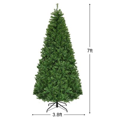 Costway 7Ft Pre-Lit Artificial Christmas Tree Hinged 500 LED Lights Image 2