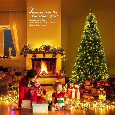 Costway 7Ft Pre-Lit Artificial Christmas Tree Hinged 500 LED Lights Image 3