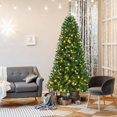 Costway 7ft Pre-lit Hinged Christmas Tree w/ Remote Control &amp; 9 Lighting Modes Image 2
