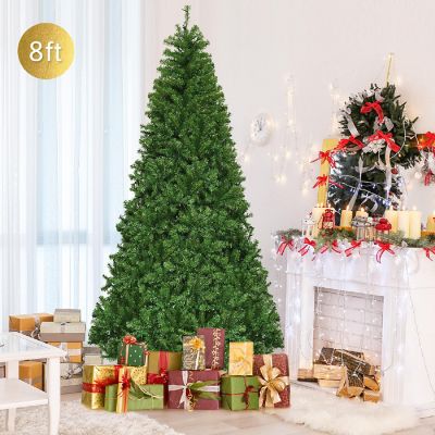 Costway 8Ft Pre-Lit Artificial Christmas Tree Hinged 750 LED Lights Image 2