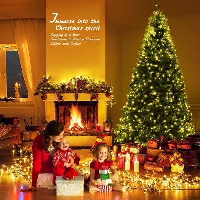 Costway 8Ft Pre-Lit Artificial Christmas Tree Hinged 750 LED Lights Image 3