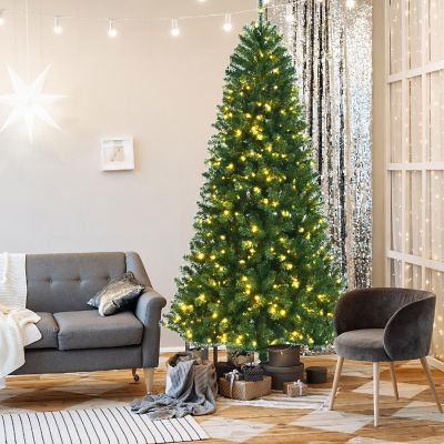 Costway 8ft Pre-lit Hinged Christmas Tree&amp;#160;with Remote Control &amp; 9 Lighting Modes Image 2